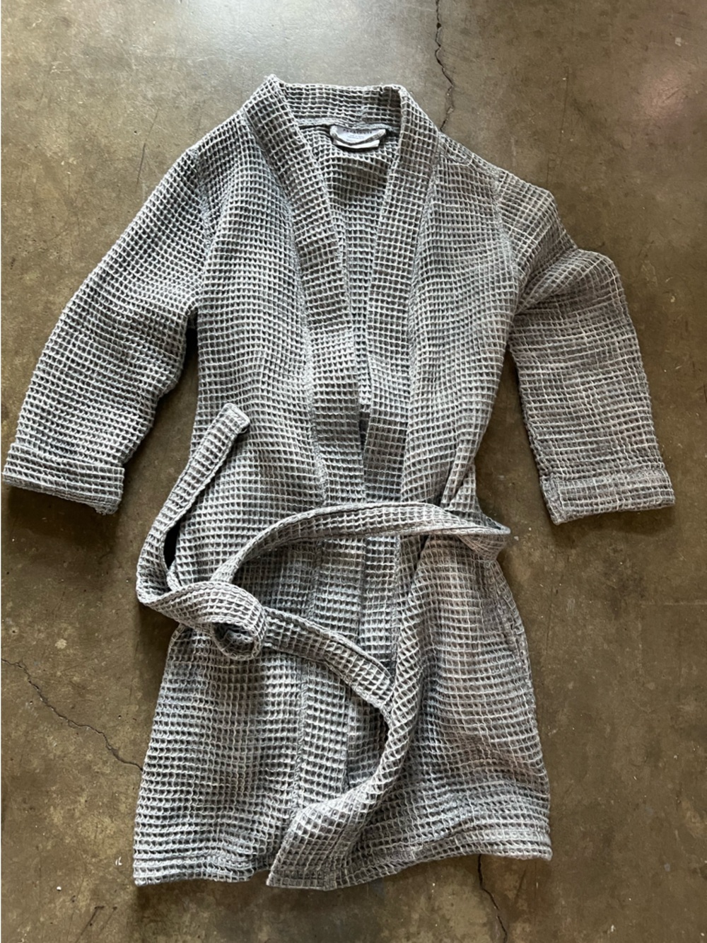 Parachute Waffle Knit Robe Jacket in Light Gray
